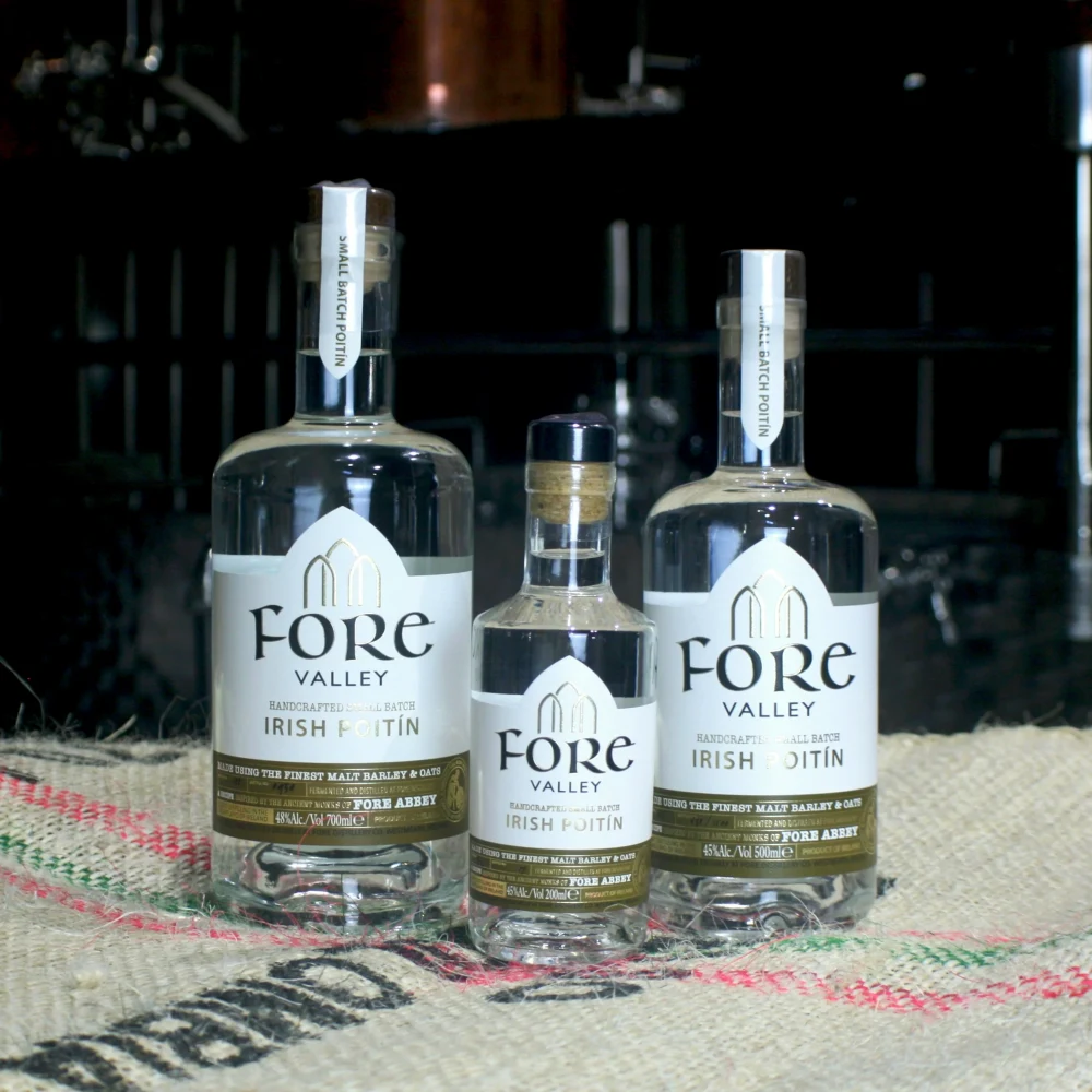 Fore Valley Irish Poitín in multiple bottle sizes